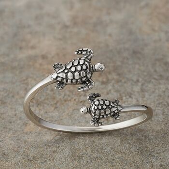 Sterling Silver Adjustable Turtle Ring, 2 of 6