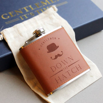 Down The Hatch Faux Leather Hip Flask, 3 of 4