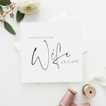 Personalised Husband Card | Modern Text Wedding Card, 2 of 3
