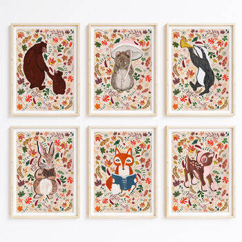 Woodland Animal Name Print Set, 5 of 12