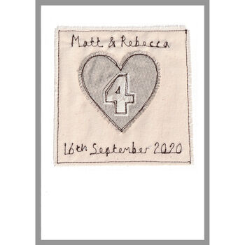 Personalised 4th Linen Wedding Anniversary Card, 3 of 12