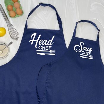Head Chef And Sous Chef Matching Apron Set, 2 of 11