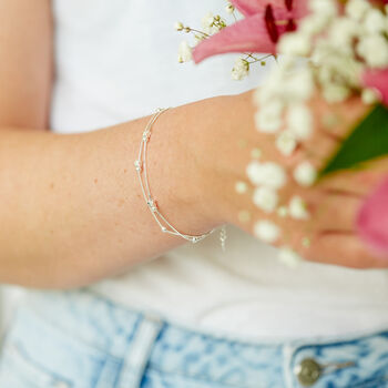 40th Birthday Solid Sterling Silver Four Star Bracelet, 2 of 4