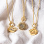 Zodiac And Star Sign Spinner Necklace In Gold, thumbnail 3 of 12