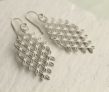 Silver Lace Bohemian Earrings, 6 of 9