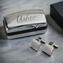 Personalised Usher Wedding Cufflinks And Box Set, thumbnail 1 of 3