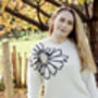 Cream Flower Outline Shoulder Detail Jumper, thumbnail 2 of 8