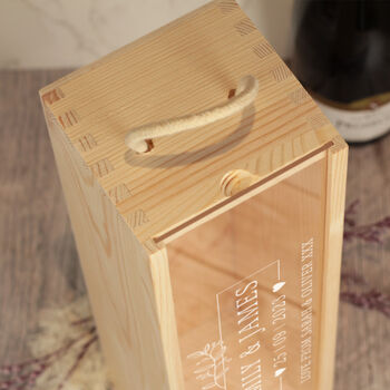 Botanical Frame Wedding Bottle Box With Clear Lid, 2 of 3