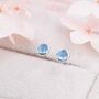 Sterling Silver Tiny Aquamarine Stud Earrings, thumbnail 4 of 12