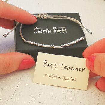 'Best Teacher' Morse Code Bracelet, 2 of 6