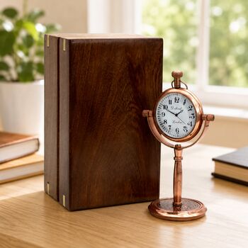 Personalised 7th Anniversary Gift Copper Desk Clock, 5 of 12