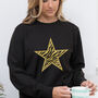 Gold Zebra Star Ladies Sweatshirt, thumbnail 1 of 3