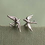 Sterling Silver Swallow Bird Stud Earrings, thumbnail 3 of 6