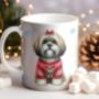 Personalised Lhasa Apso In Christmas Jumper Mug B, thumbnail 1 of 2