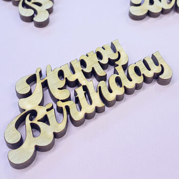 Wooden Happy Birthday Retro Font Confetti, 2 of 3