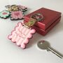 Personalised Pink Wavey Frame Keychain And Bag Charm, thumbnail 2 of 4