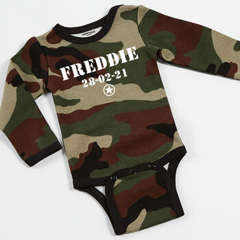 Personalised Army Babygrow, 2 of 4