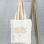 Floral Champagne Personalised Tote Bag, thumbnail 2 of 3