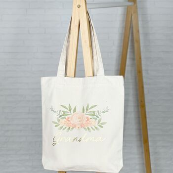 Floral Champagne Personalised Tote Bag, 2 of 3