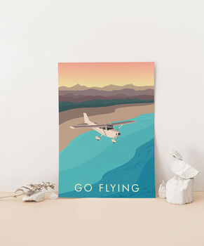 Go Flying Travel Poster Art Print, 2 of 8