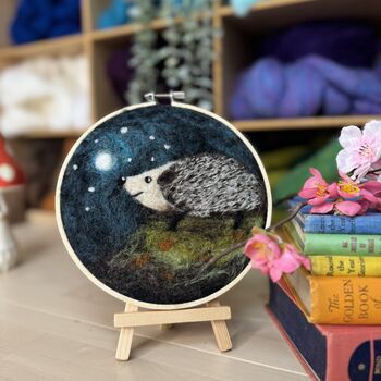 Hedgehog In A Hoop Needle Felting Craft Kit, 5 of 5