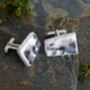 Dendritic Agate Cufflinks In Solid Silver, thumbnail 4 of 4