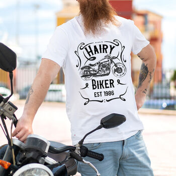 Personalised Hairy Biker Motorcycle Adult T Shirt, 3 of 6