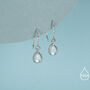 Mermaid Crystal Drop Hook Earrings In Sterling Silver, thumbnail 3 of 11