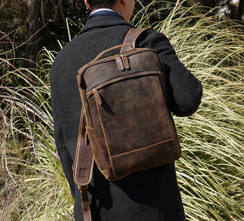 Genuine Leather Backpack, 5 of 12