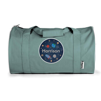 Personalised Space Design Kids Duffle Bag, 4 of 9