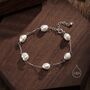 Sterling Silver Keshi Pearl Bracelet, thumbnail 3 of 10