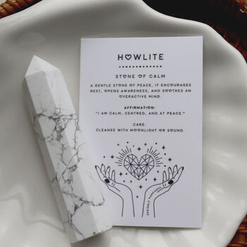 Howlite Crystal Tower With Optional Tumblestone, 4 of 7