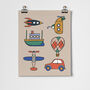 By Air, By Land, By Sea Vehicles Children's Art Print, thumbnail 3 of 3