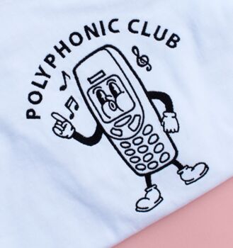 Polyphonic Club Retro Embroidered T Shirt, 2 of 3