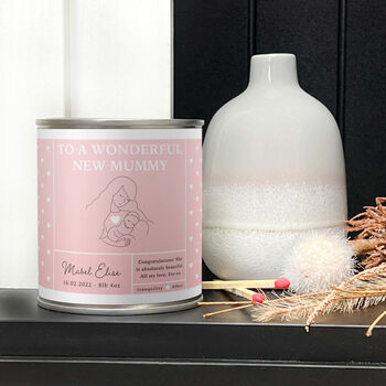 Wonderful New Mum New Baby Candle With Personalised Date And Message, 4 of 9