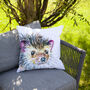 Inky Hedgehog Outdoor Cushion For Garden Furniture, thumbnail 4 of 9