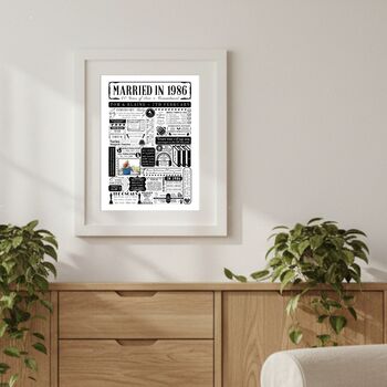1986 Personalised 40th Ruby Anniversary Poster With Photo, 5 of 10
