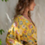 Gold Satin Silky Full Length Kimono Robe, thumbnail 6 of 8