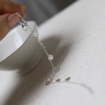 Sterling Silver Diamond Disc Bracelet, 6 of 10