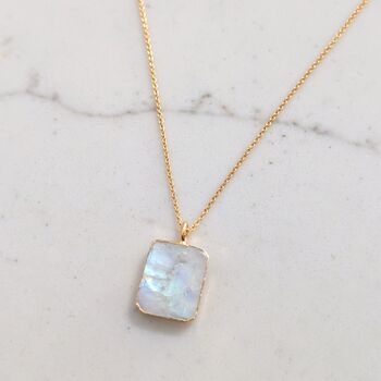 The Rectangle Moonstone Necklace, 5 of 9