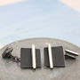 Double Sided Chain Cufflinks. Black Square Cufflinks, thumbnail 7 of 9