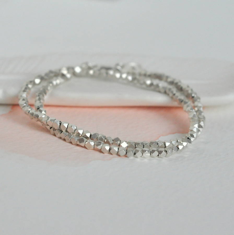 modern silver wrap bracelet by between you & i | notonthehighstreet.com