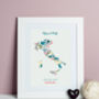 Favourite Location Floral Map Print, thumbnail 2 of 2