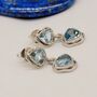 Blue Topaz Silver Earrings, thumbnail 6 of 7