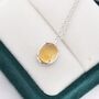 Sterling Silver Genuine Citrine Crystal Oval Necklace, thumbnail 4 of 12