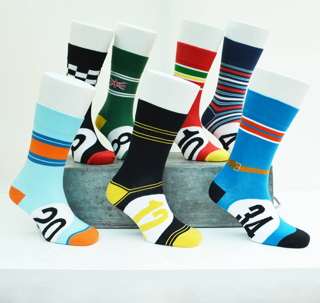 Racing Car Socks Available In Eight Colours, 1 of 10