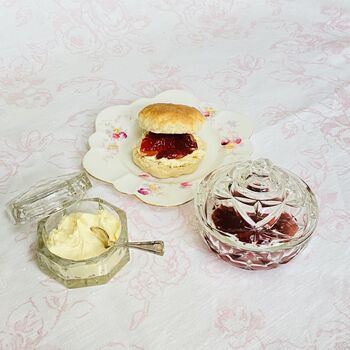 Antique Crystal Cut Glass Lidded Jam Pot / Bonbonniere ~ Seven, 3 of 12