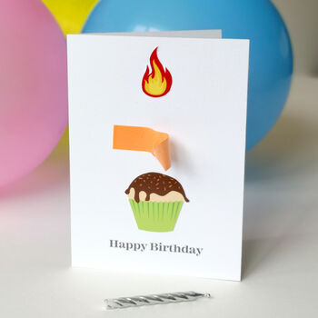 Personalised Happy Birthday Cupcake And Candle Card, 4 of 4