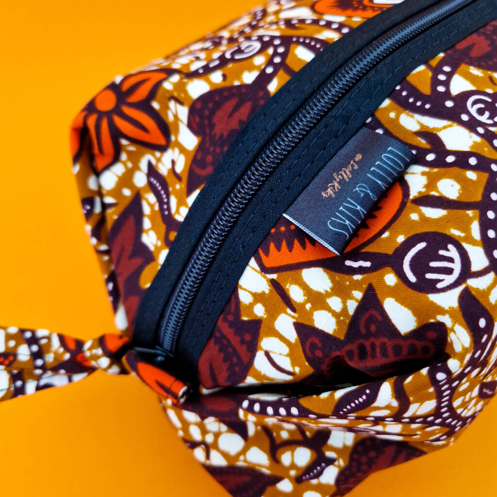 Large African Print Toiletry Wash Bag | Kwesi Print By Lolly & Kiks ...