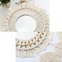 Two Pieces Hanging Wall Mirror With Macrame Fringe, thumbnail 6 of 7